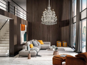 Подвесной светильник с кристаллами