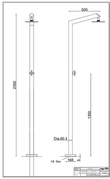Inoxstyle Летний душ из нержавеющей стали Tecno 01014 stylo - Вид №3
