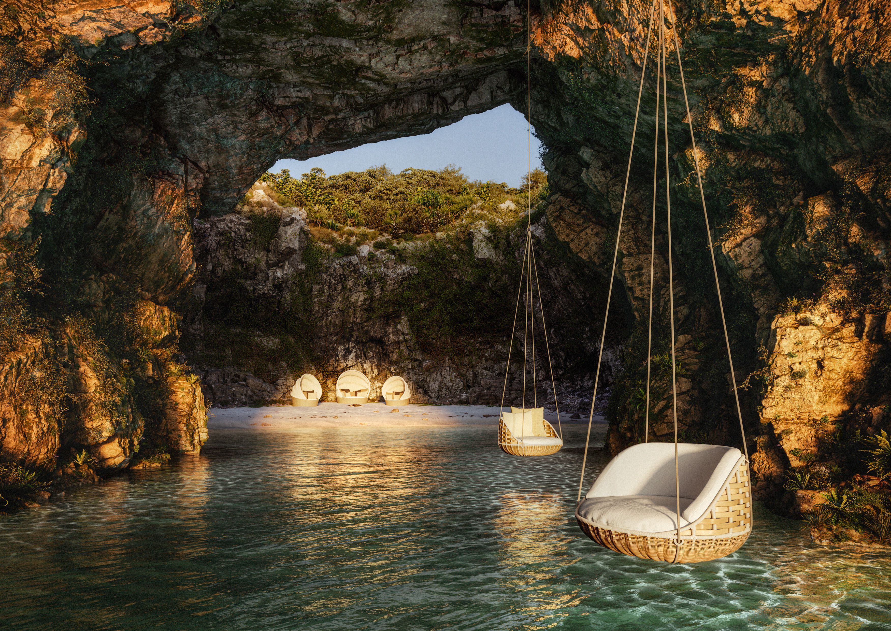 Подвесное сиденье из синтетического волокна на 3 места DEDON SWINGREST ARCH-00059517 - Вид №1