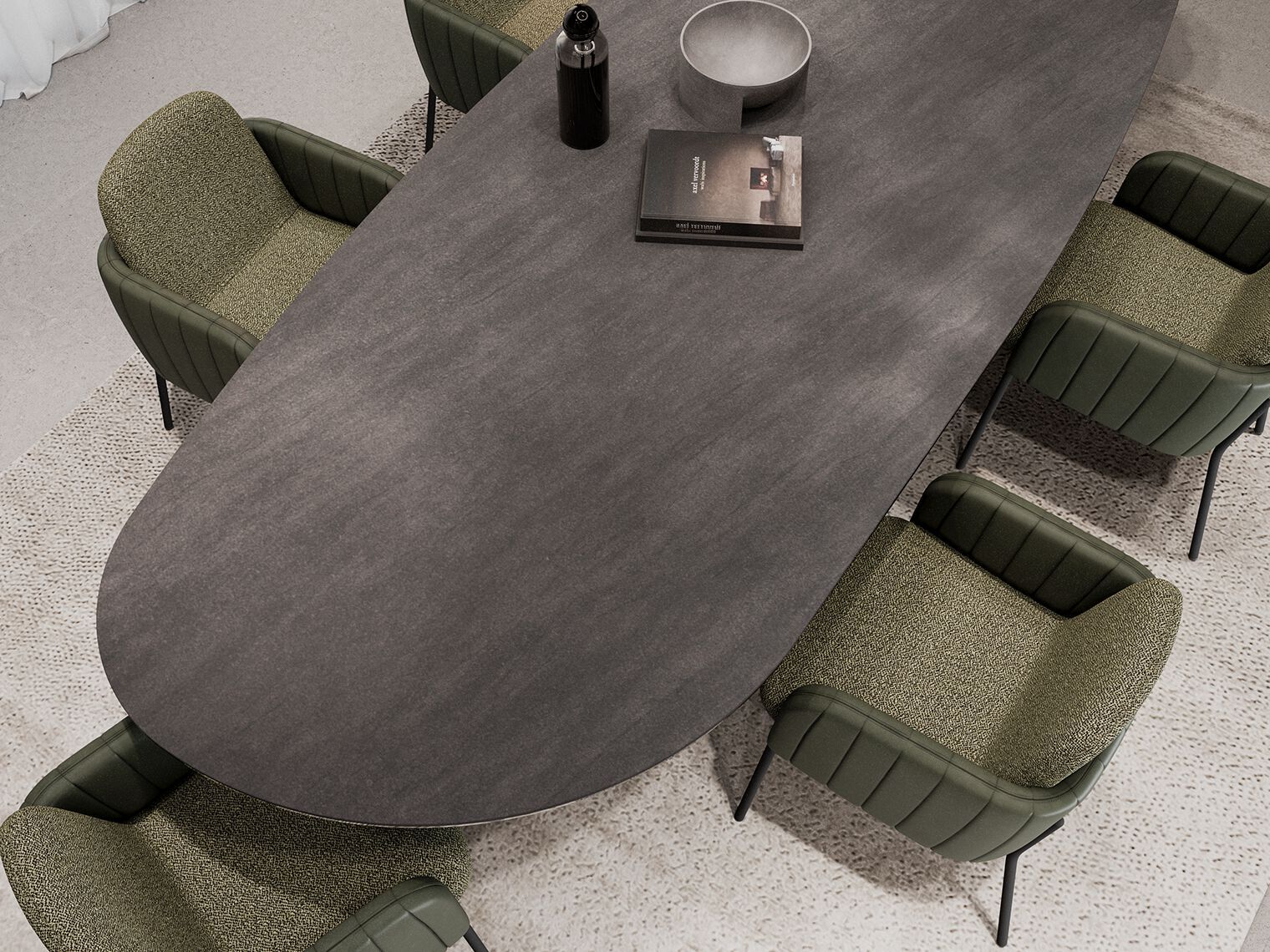 Стул из ткани и кожи с подлокотниками MOBLIBERICA Nai ARCH-00075361 - Вид №6