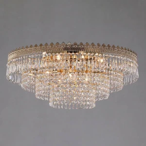 Потолочная люстра Eurosvet Diadema 10078/10 золото/прозрачный хрусталь Strotskis EUROSVET ДИЗАЙНЕРСКИЕ, DIADEMA 181821 Золотой