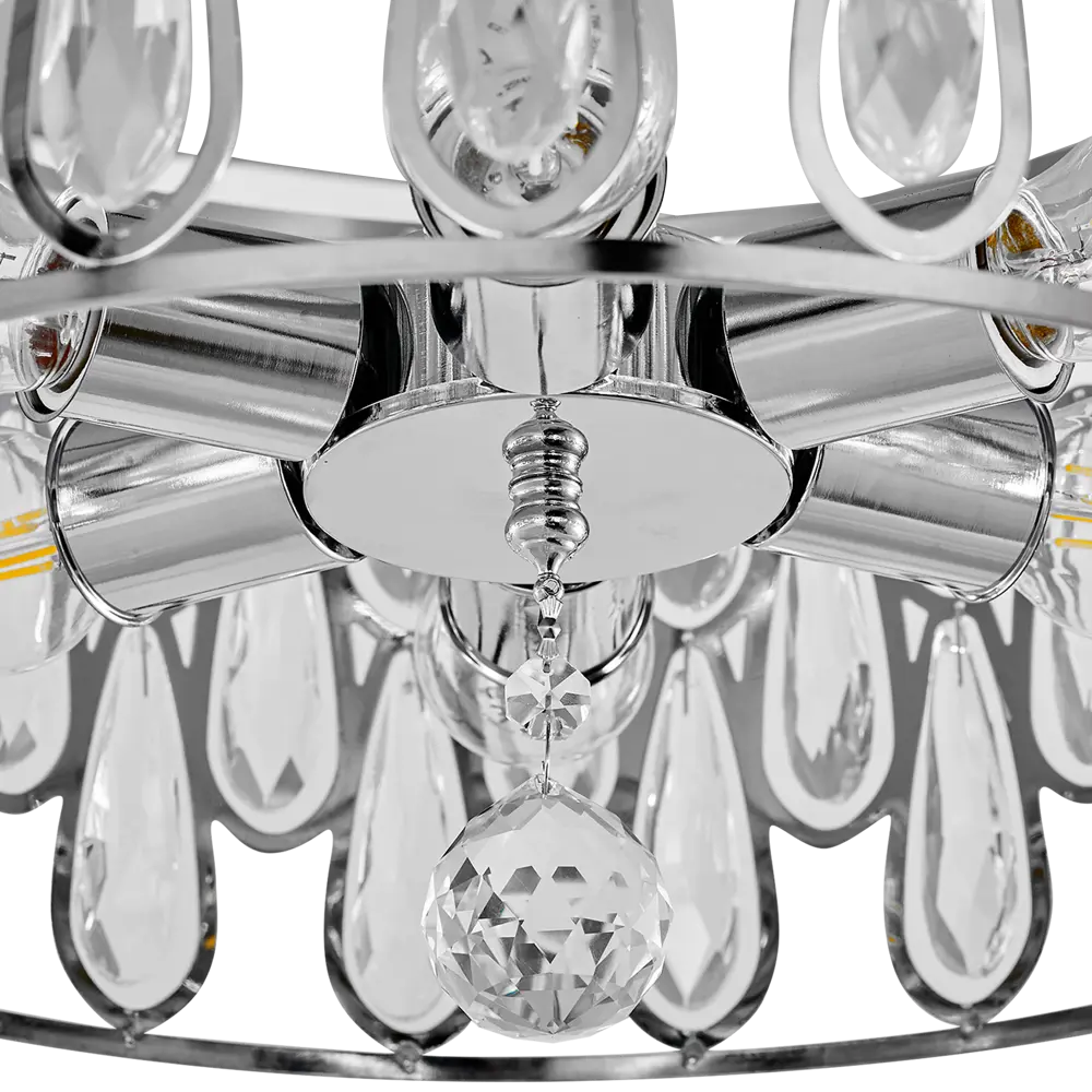 Люстра потолочная Семь огней Илана 6 ламп 18 м² цвет хром STLM-2131935 - Вид №6