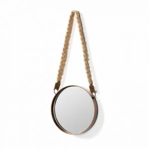Зеркало на ремне круглое металлическое диаметр 23 см Stiel от La Forma LA FORMA STIEL 342847 Медный