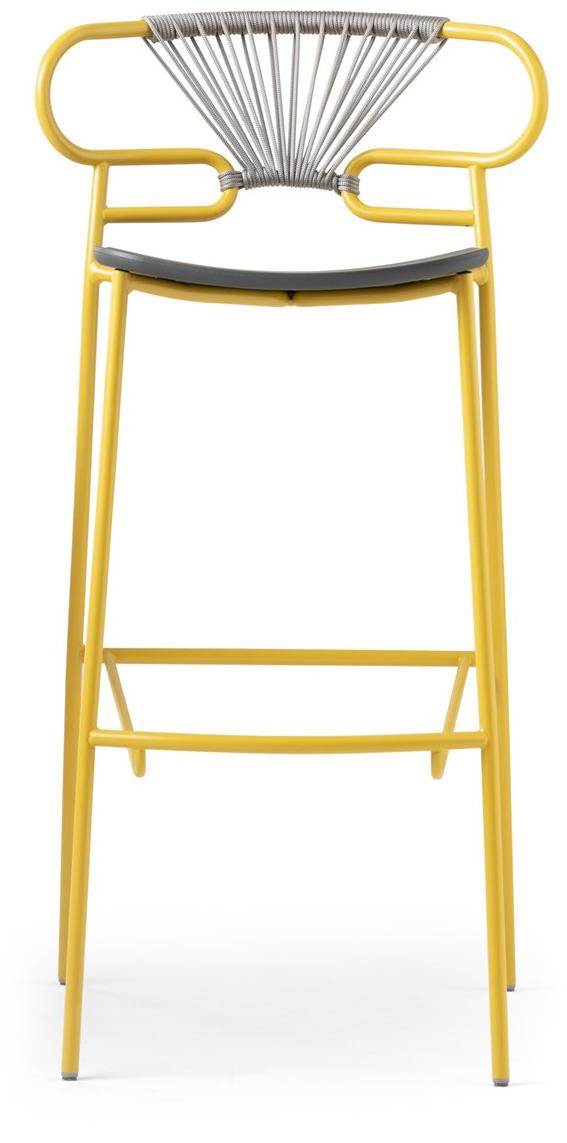 TrabA' Табурет из металла и полиуретана со спинкой Genoa 0049met-cross-pu - Вид №1