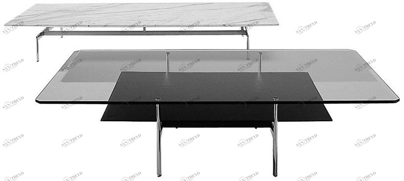 B&B Italia Низкий прямоугольный журнальный столик из стекла Diesis sun-id-1406723