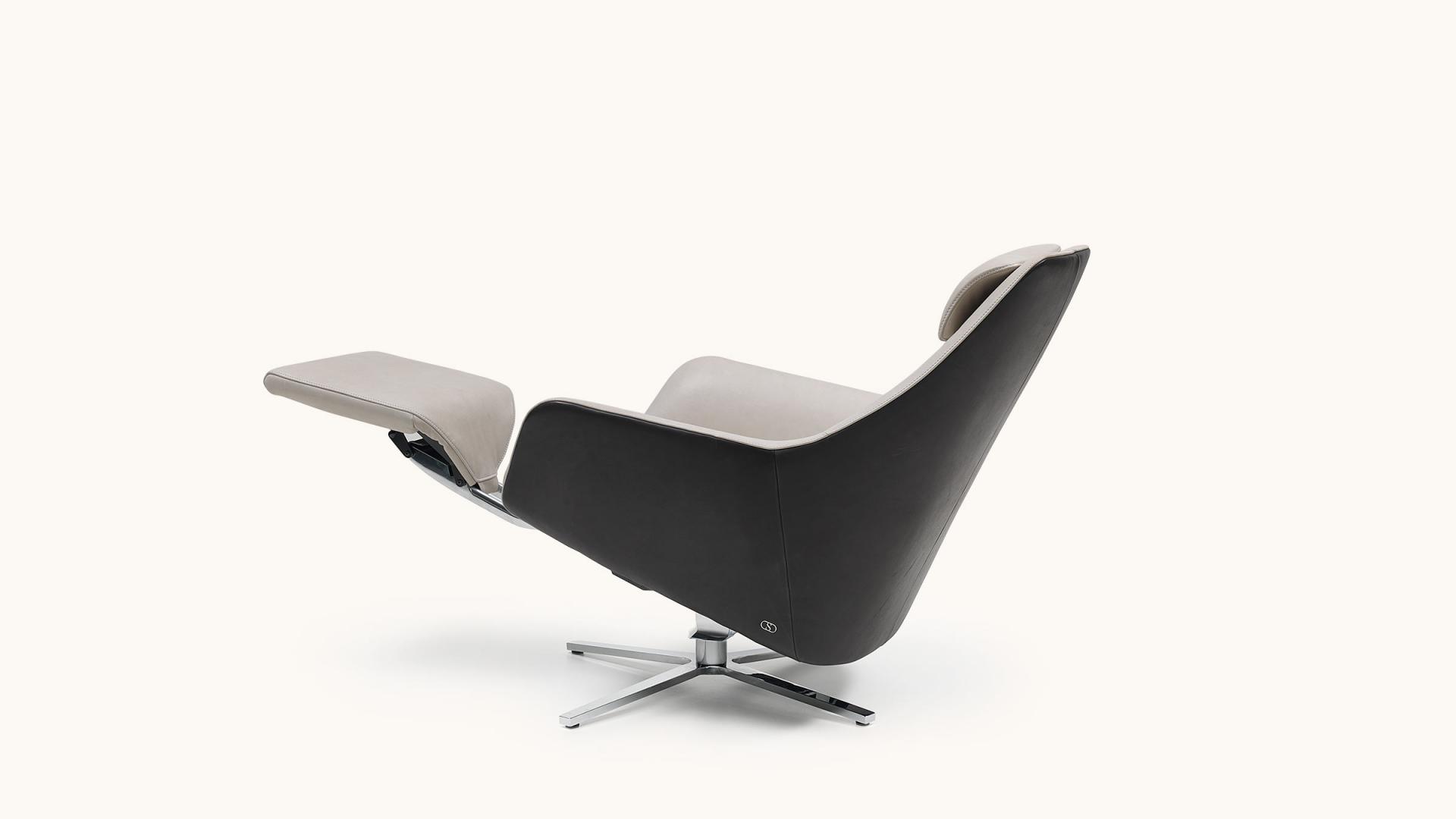 Кожаное вращающееся кресло с подставкой для ног de Sede DS-277 ARCH-00073705