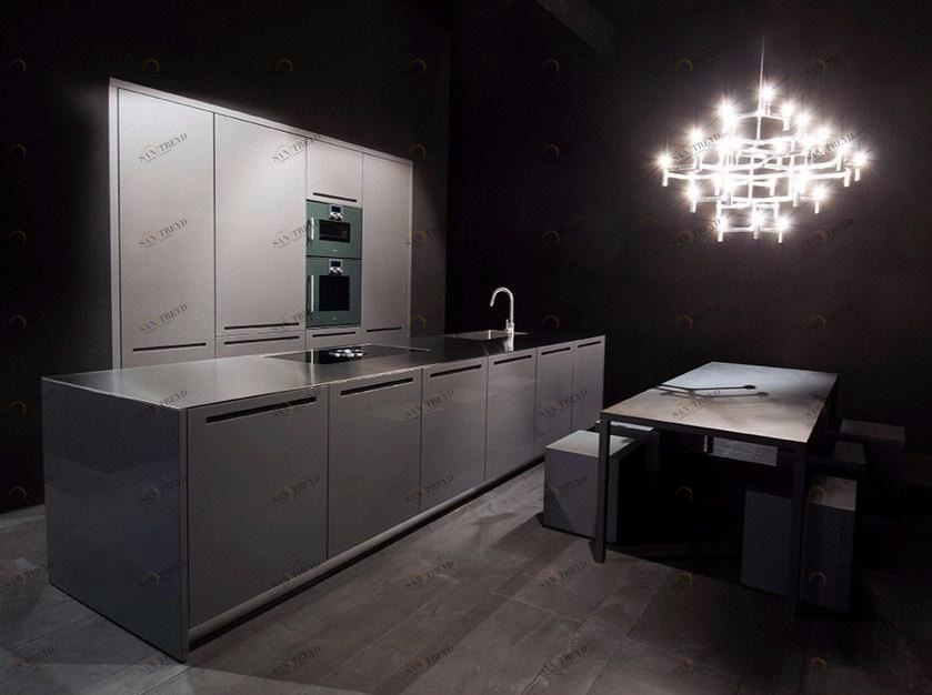 RIFRA Линейная кухня в глянцевом свинце и матовом свинцовом лаке Zero sun-id-1386825