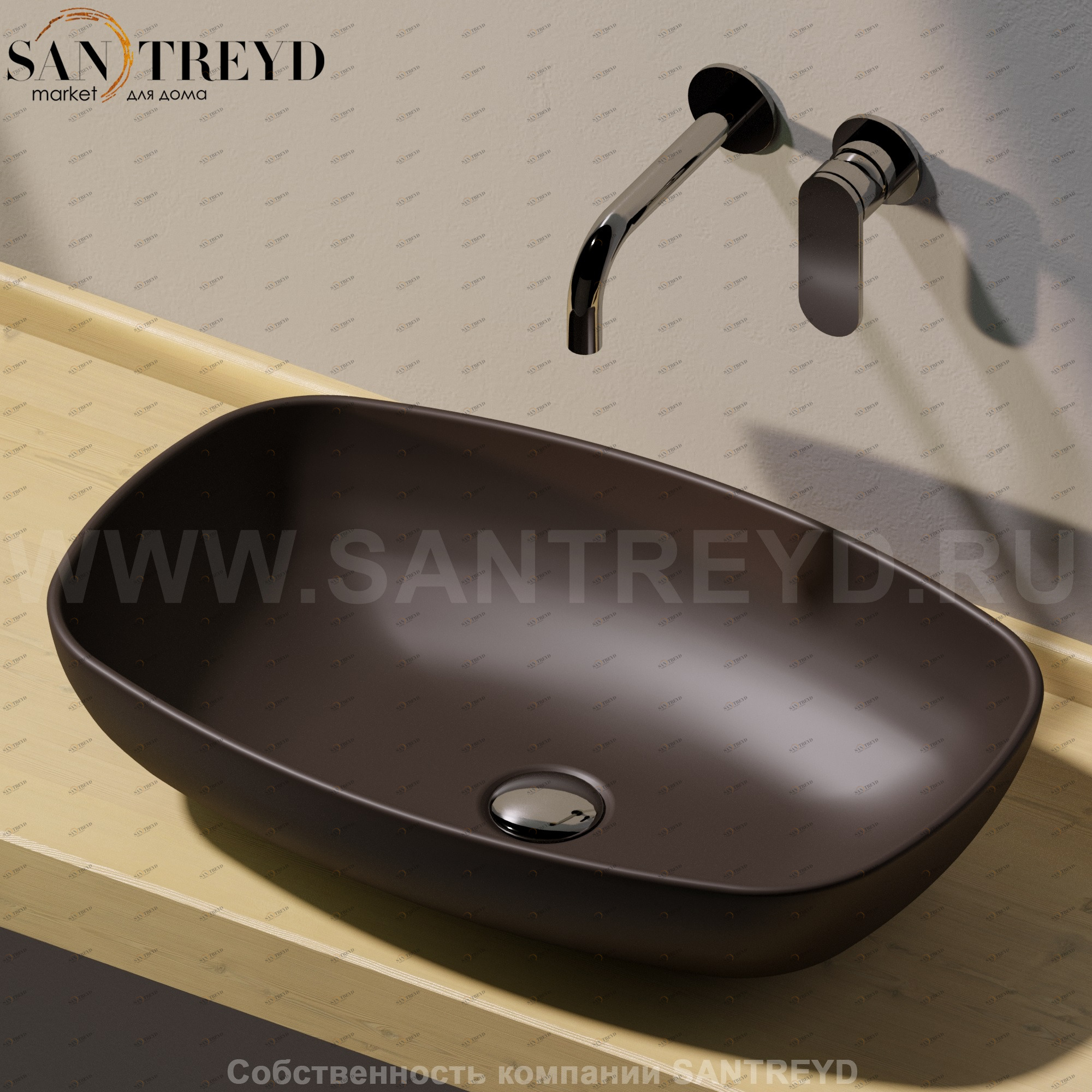 ND60A.7006 Накладная раковина на столешницу  прямоугольная Ceramica Flaminia Nuda