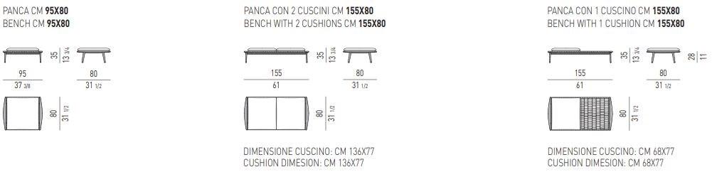 Minotti Садовая скамейка из тика и синтетического волокна Fynn outdoor sun-id-1350386 - Вид №5