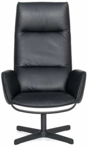 de Sede Кресло кожаное поворотное на 4-х спицах с высокой спинкой Ds-344