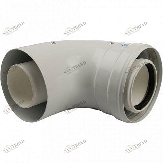 Угол дымохода STOUT D60/100  87 градусов с ревизией для конденсационных котлов SCA8610010090