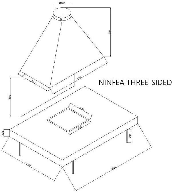 ITALKERO Открытый трехсторонний газовый камин sun-id-1421409 - Вид №2