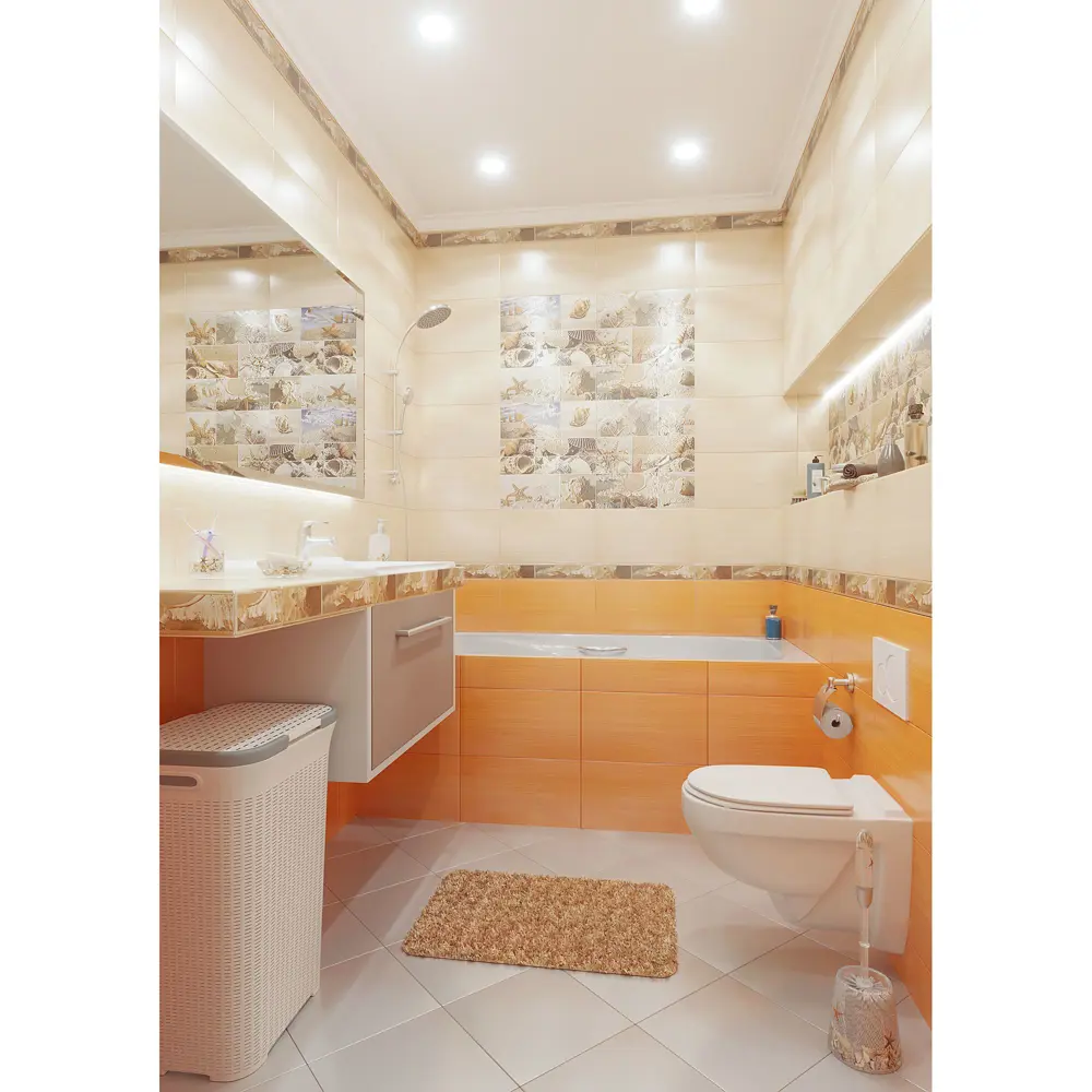 Плитка настенная Lasselsberger ceramics «Николь» 25х45 см 1.46 м2 цвет оранжевый LB CERAMICS STLM-2153640 - Вид №2