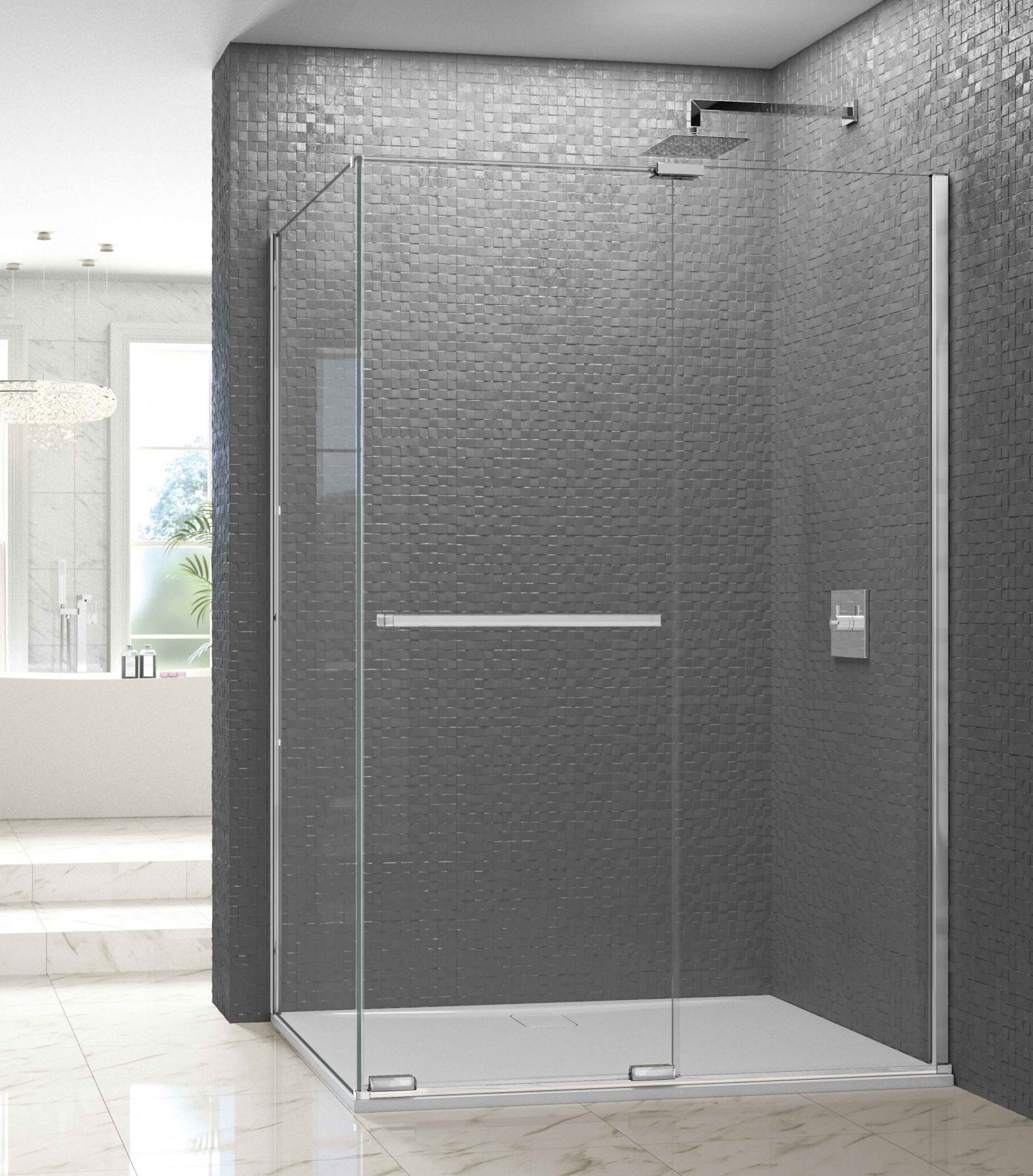 Торцевая панель для монтажа с дверью ARXFSPSL100 Merlyn Arysto Хромированный 