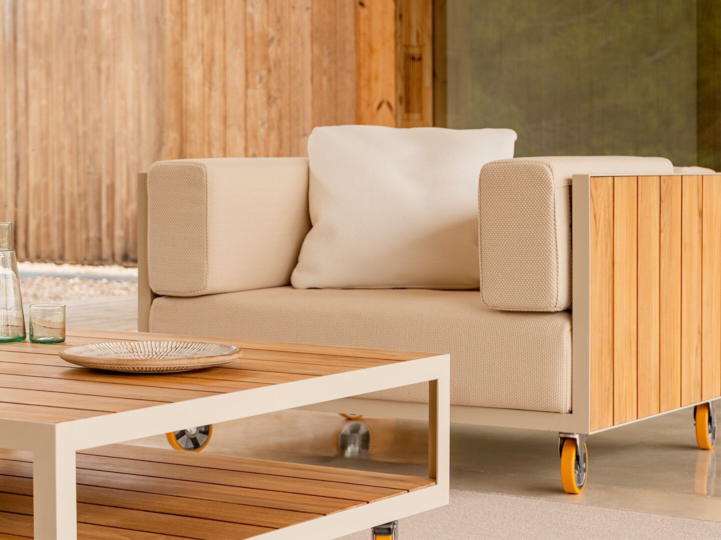 Алюминиевое и деревянное садовое кресло с подлокотниками Vondom Vineyard ARCH-00066003 - Вид №7