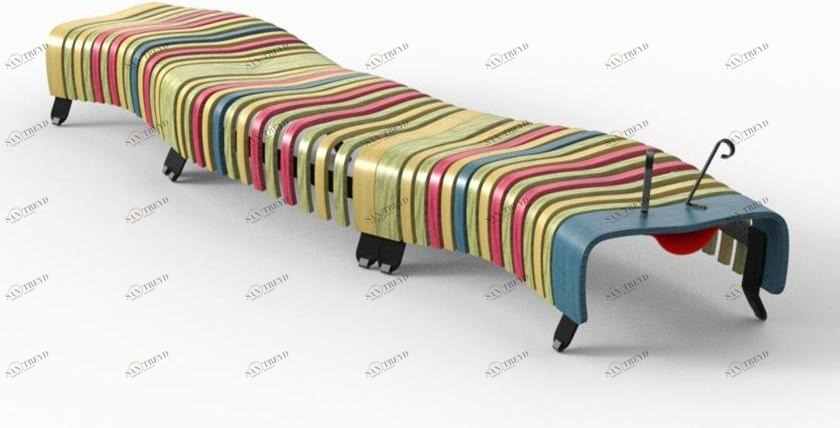 Green Furniture Concept Модульная скамья из стали и дерева без спинки Nova c sun-id-1383348