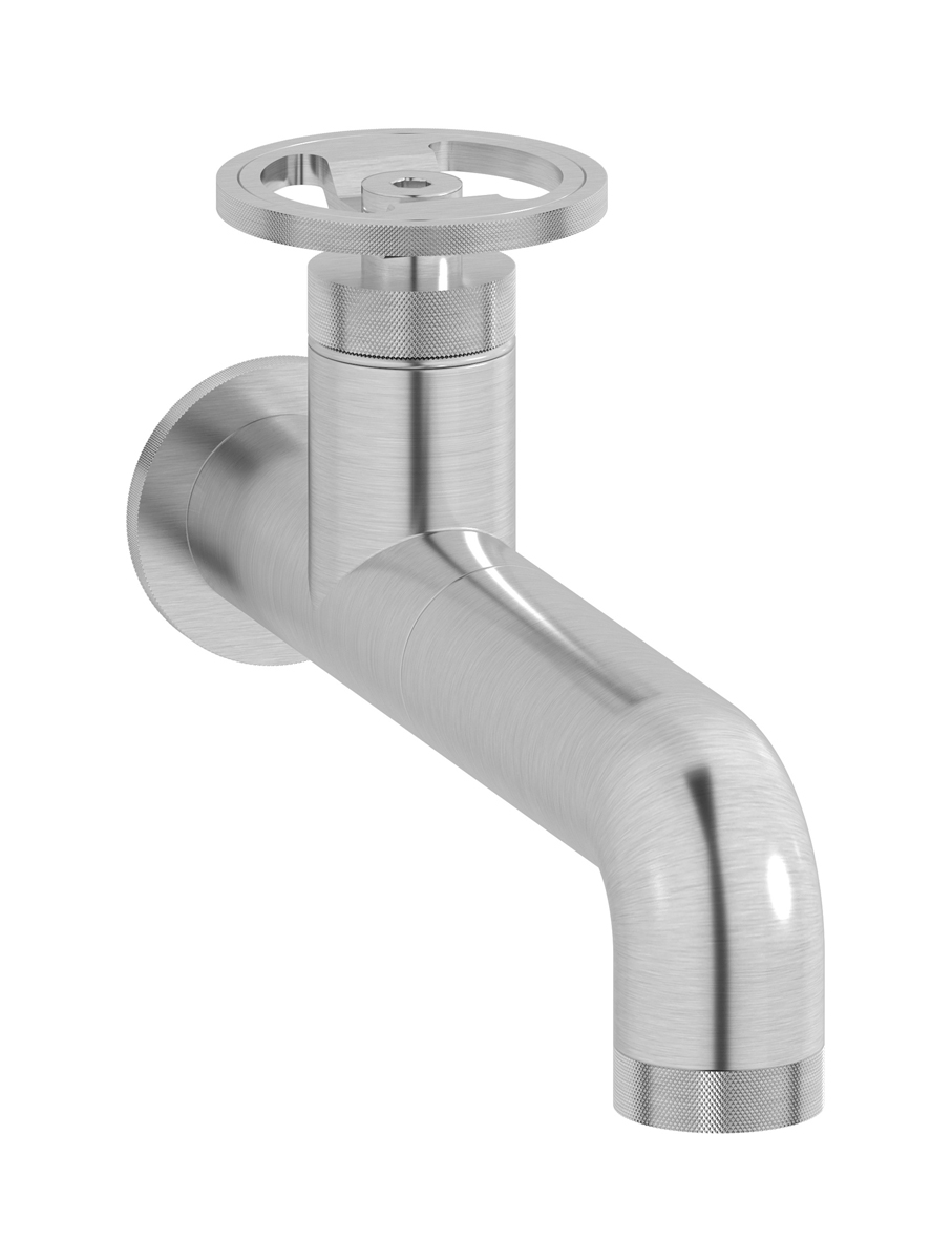 Встроенный в стену смеситель для раковины на 1 отверстие в комплекте с донным клапаном WE ARE IB b1209ss Brushed Nickel Bold