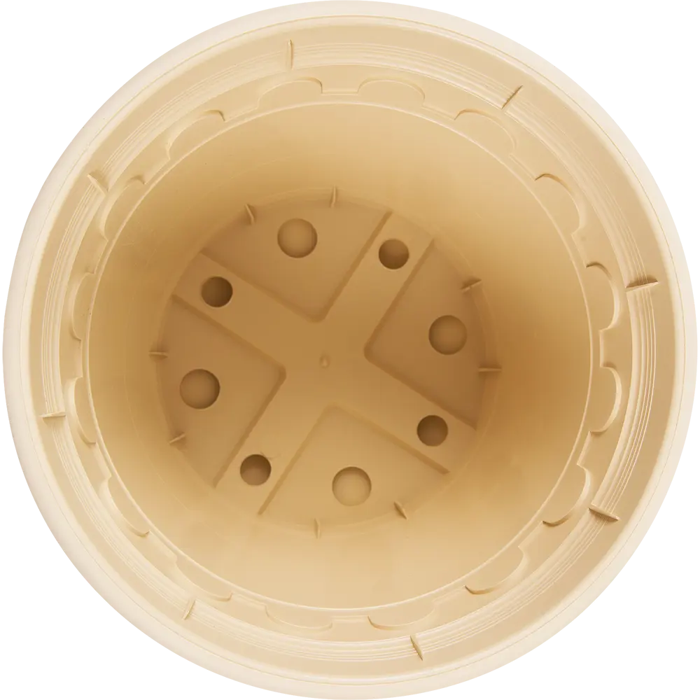 Горшок цветочный Газонcity Рома ø16 h12 см v1.5 л пластик бежевый STLM-2044940 - Вид №1