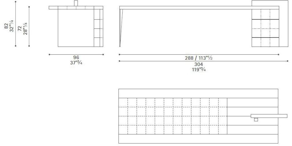 Poltrona Frau Прямоугольный письменный стол из дерева с ящиками L'ufficio - sistemi direzionali sun-id-1497260 - Вид №6