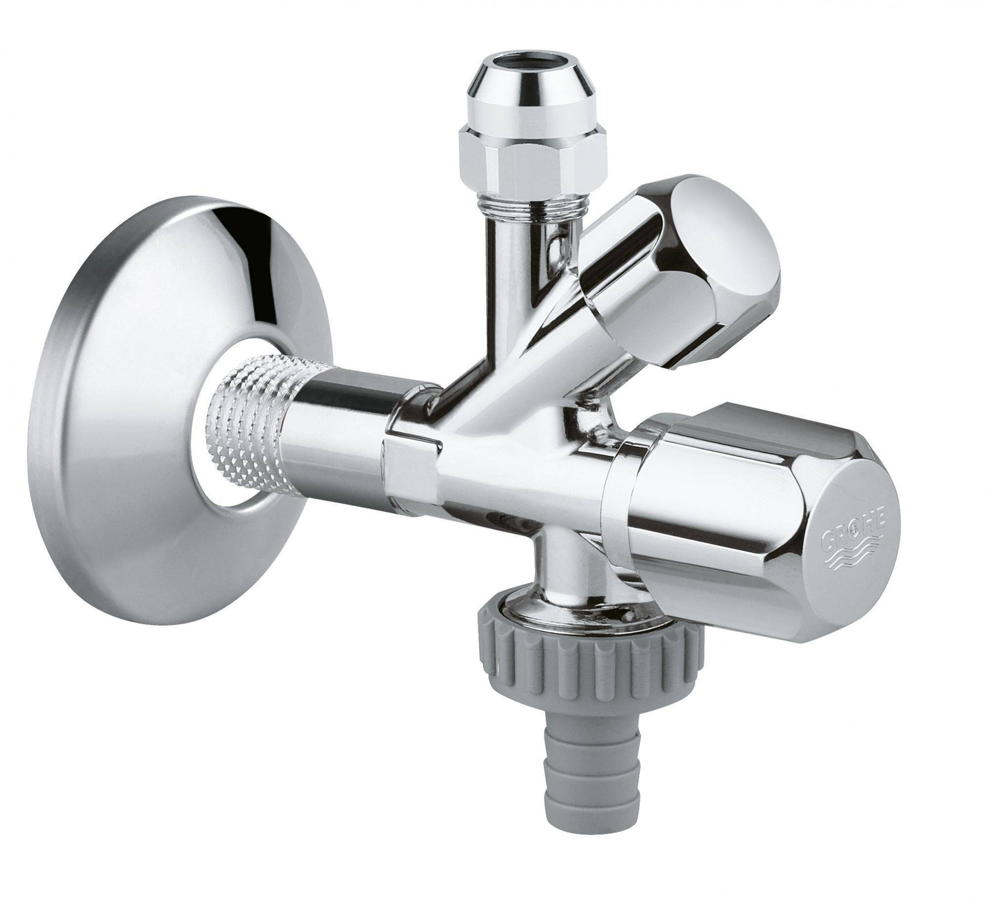Вентиль угловой GROHE комбинированный 1/2″-3/8″ для подключения смесителей, хром (22035000) Spare Parts