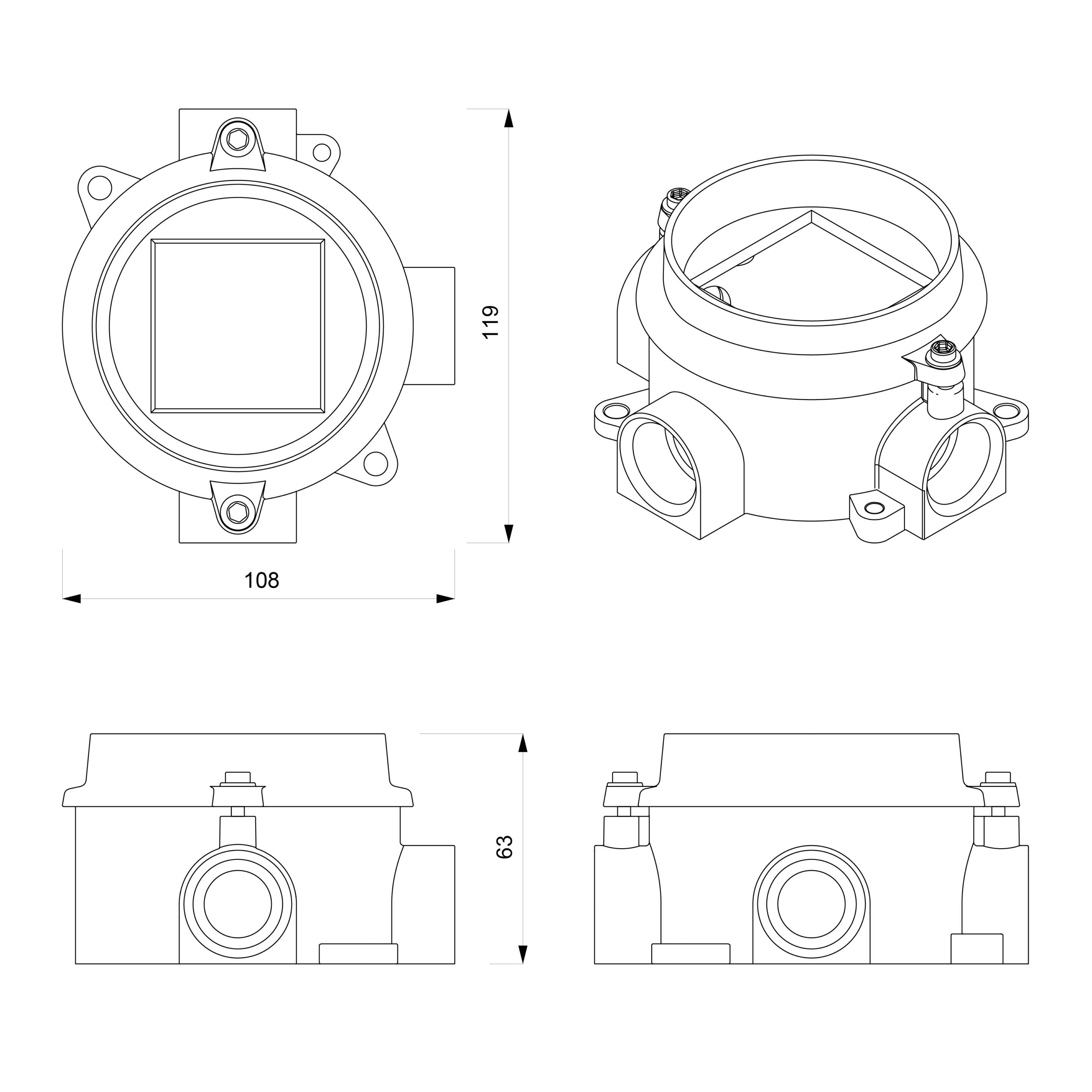 Коробка для электрической системы из натурального алюминия Genuit Silver ARCH-00115484 - Вид №5