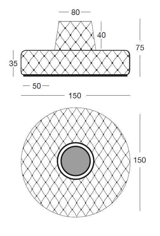 Изогнутая скамейка из ткани Longhi Loveluxe ARCH-00126610 - Вид №4