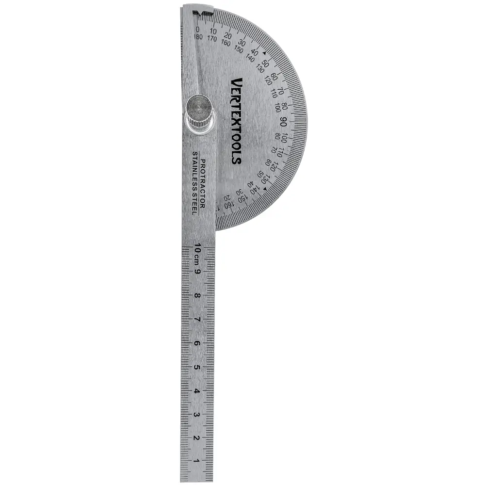 Линейка измерительная стальная с транспортиром Vertextools 3040-90-150 150 мм STLM-2070016