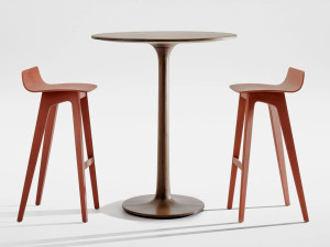 Высокий круглый деревянный стол