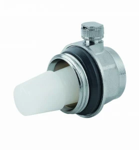 Carlo Poletti V04501G Клапан ручной выпуска воздуха для радиаторов, пластиковая рукоятка и кольцо PTFE.