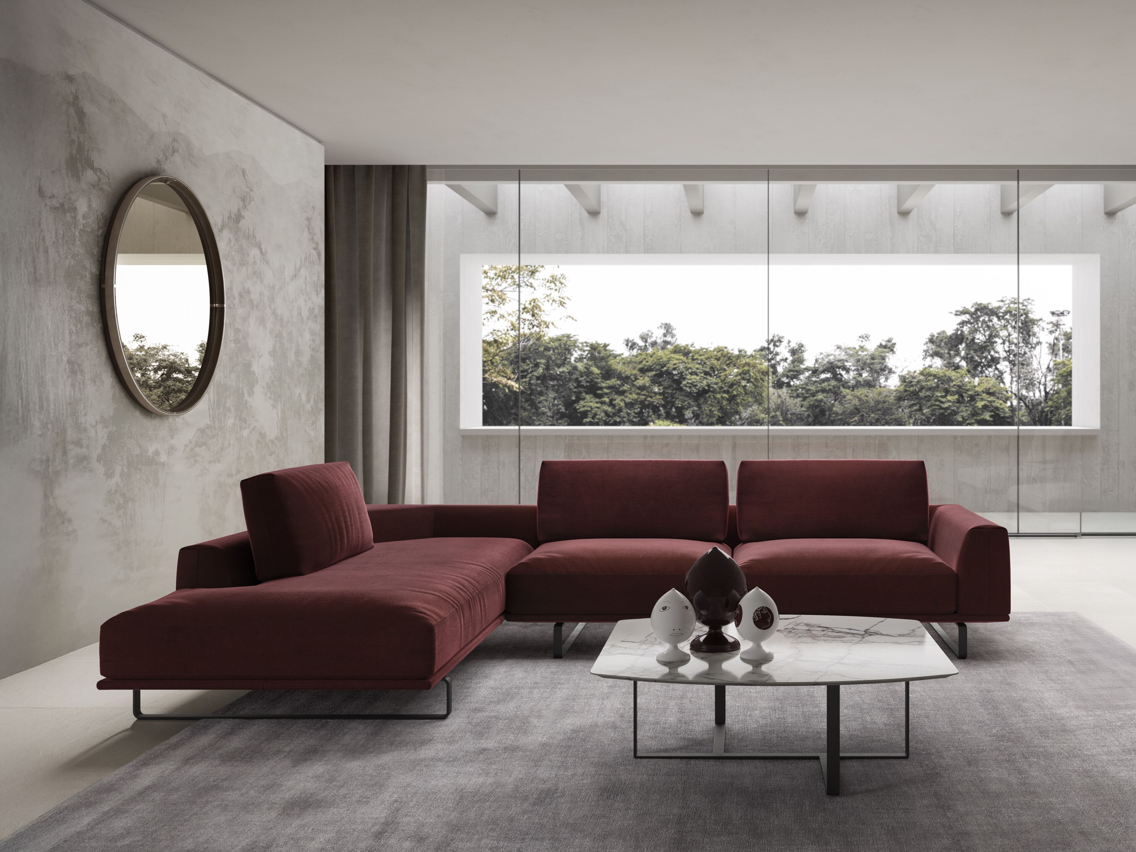 Угловой диван из ткани Natuzzi Italia время ARCH-00027189 - Вид №7