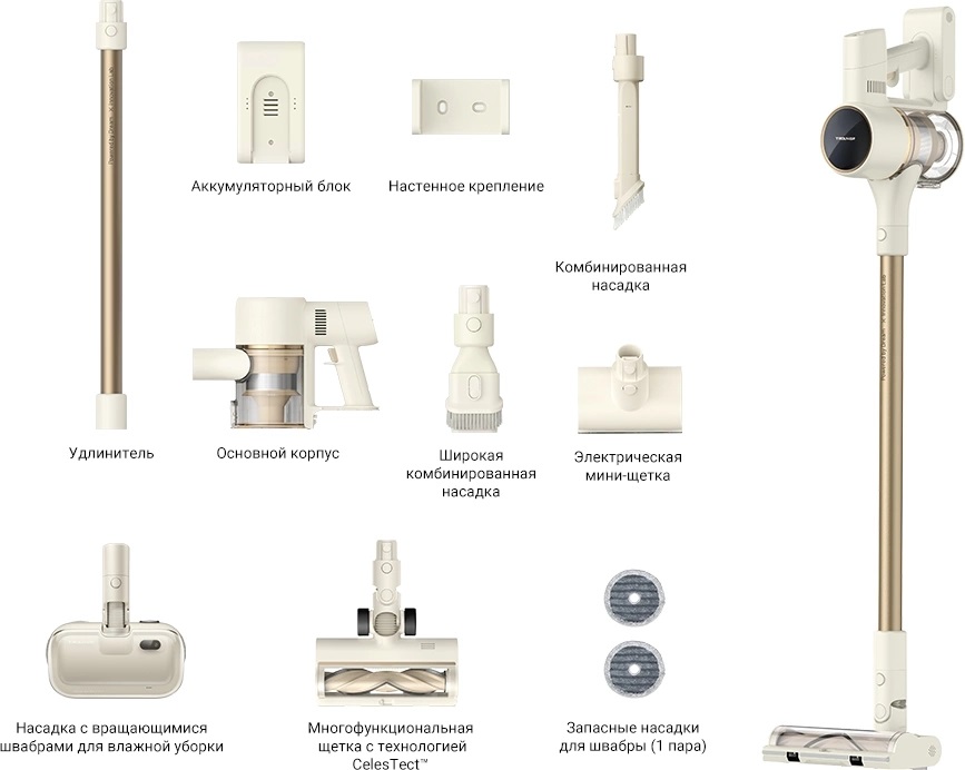 5493981 Пылесос  вертикальный  Trouver S3 Detect Aqua  бежевый STDN-0121980 - Вид №8