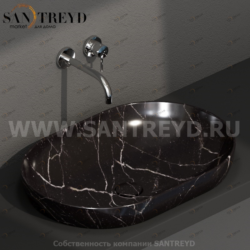 B6O61PN Встроенная раковина под столешницу овальная Ceramica Globo T-EDGE