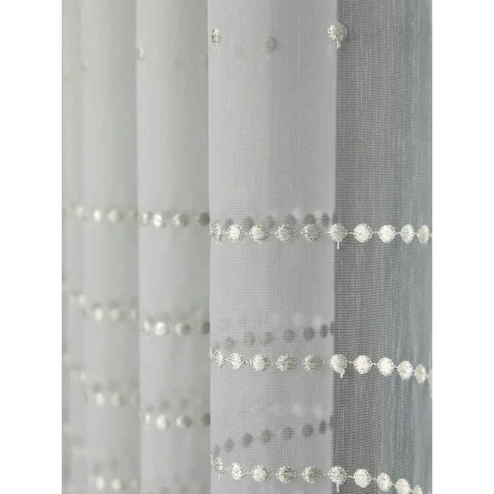 Тюль на ленте Бари 250x260 см цвет серебристо-белый MIAMOZA STLM-2127942 - Вид №1