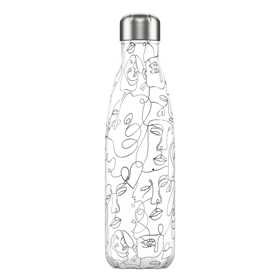 B500LDFCE Термос line drawing, faces, 500 мл Chilly's Bottles 