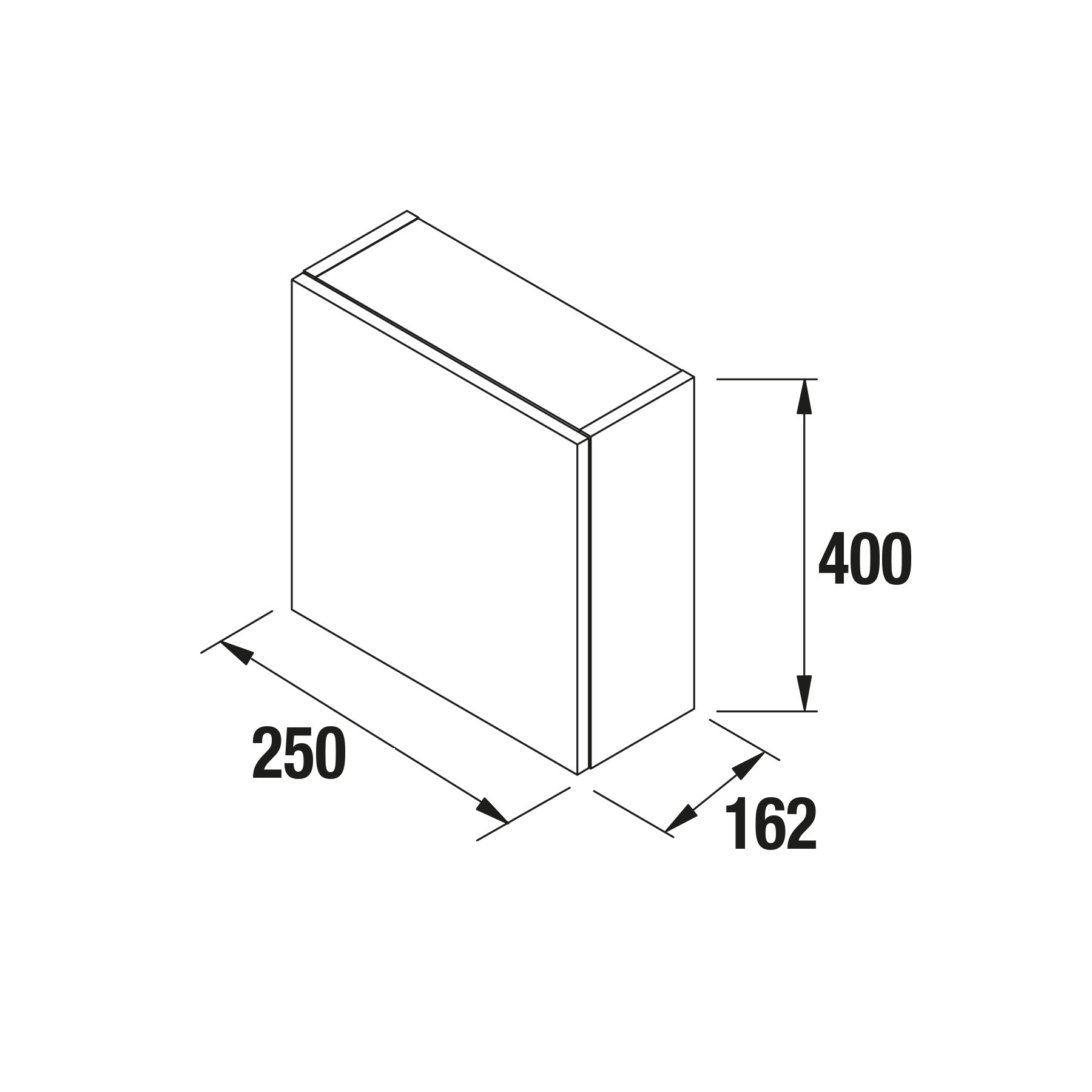 23213 SALGAR Модуль АЛЬЯНС 250 двусторонний 1 дверный GLOSS TAUPE 250 x 400 x 162 мм Глянцево-серо-коричневый  - Вид №1
