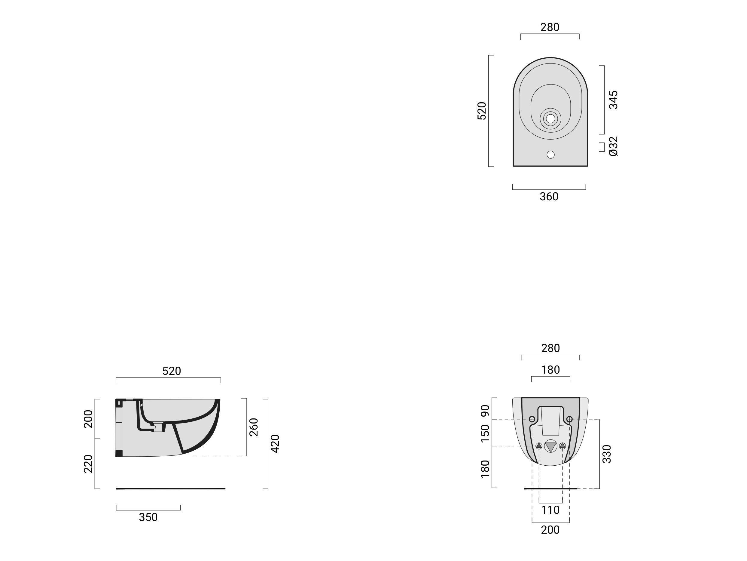 Керамические подвесные сантехники Domus Falerii несколько ARCH-00023840 - Вид №6