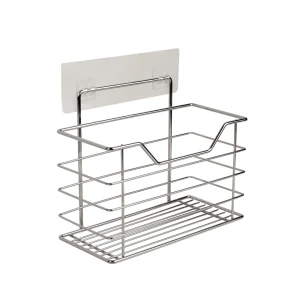 Хромированная настенная корзина для ванной с липучкой 89380884