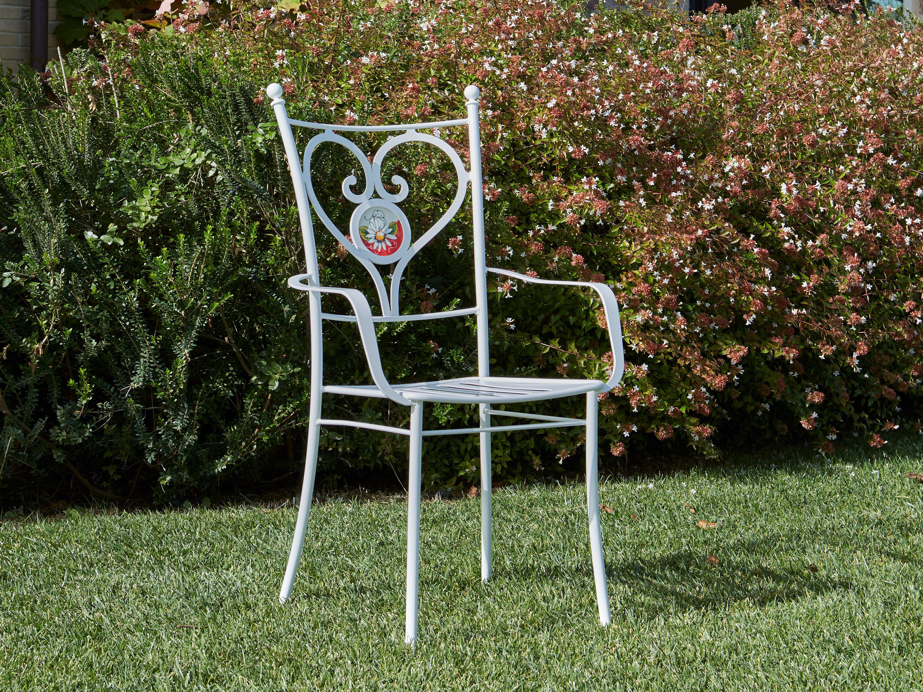 Садовый стул из нержавеющей стали с подлокотниками DOMIZIANI классический ARCH-00126401