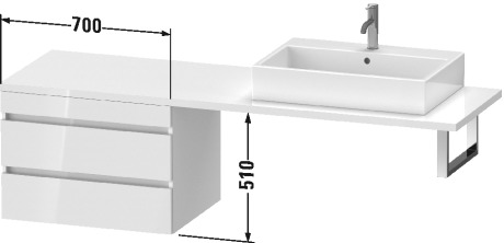 DS535902121 Шкафчик для консоли DuraStyle #DS5359 700 x 548 мм Орех темный декор Duravit - Вид №2