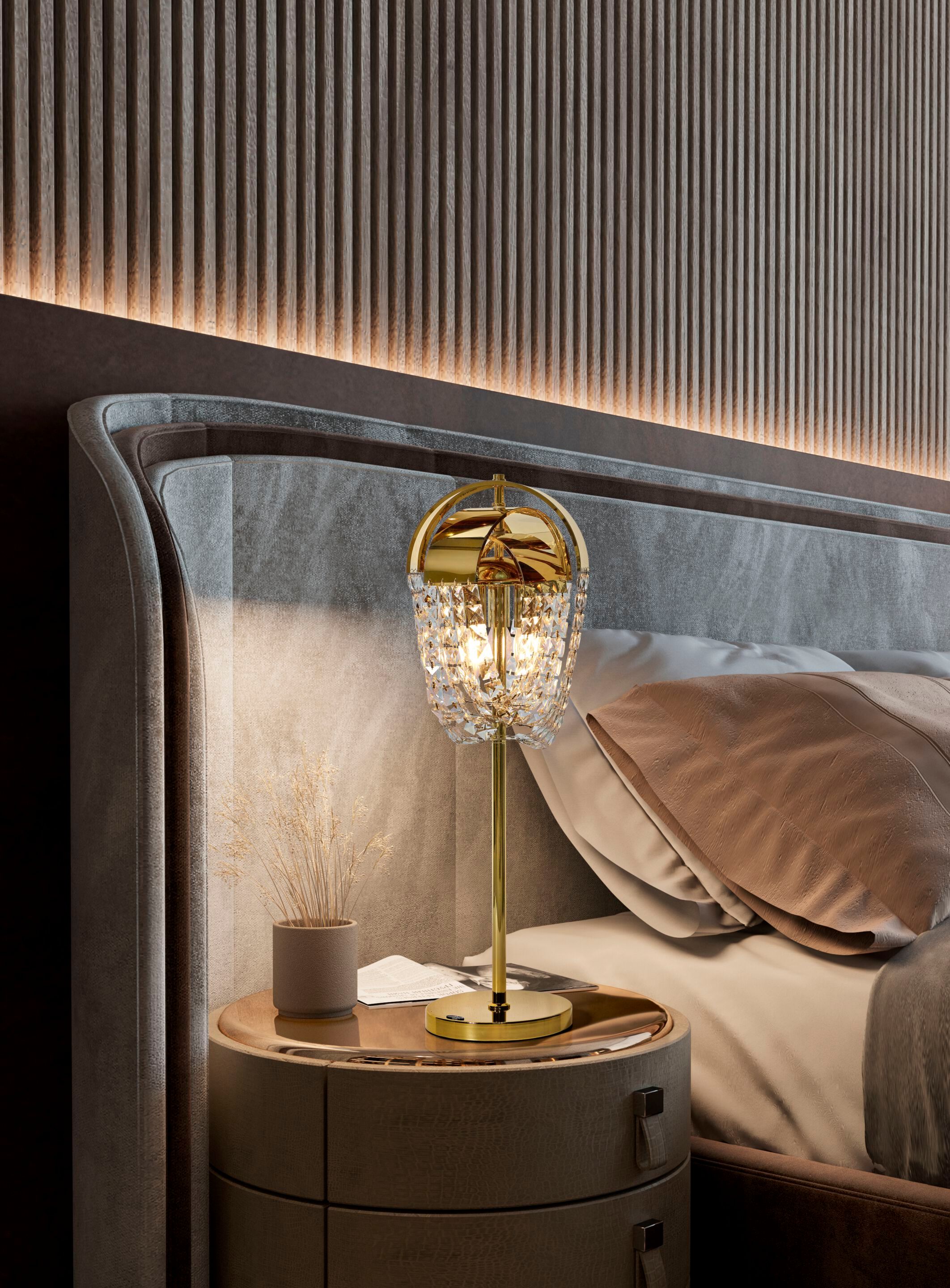 Настольная лампа из нержавеющей стали с кристаллами K-Lighting Belisama ARCH-00057246 - Вид №1