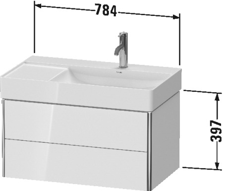 XS416909191 XSquare Тумбочка подвесная Серо-коричневый декор Duravit - Вид №1