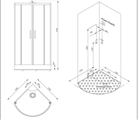 BU620 Душевая кабина SSWW  - Вид №3