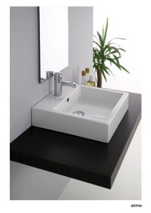 V107 Накладная раковина на столешницу  квадратная Neroceramica BASINS