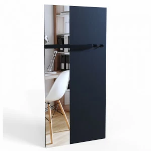 Зеркало настенное с панелью с полкой и крючками 260х105 см черное Duo BRAGIN DESIGN TUBE 00-3862376 Черный