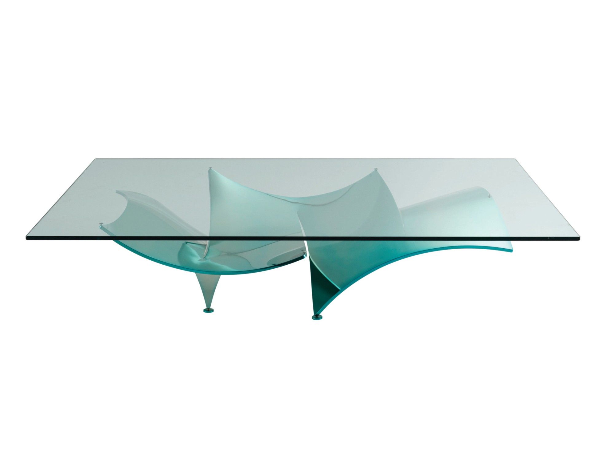 Прямоугольный низкий стол из стали и стекла ROCHE BOBOIS Voiles ARCH-00125482