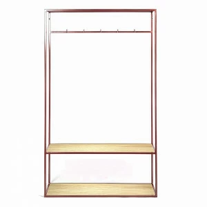 Вешалка в прихожую с полкой медь, светлый дуб Hallra 2 copper INTELLIGENT DESIGN ВЕШАЛКИ HALLRA 261040 Коричневый;медный