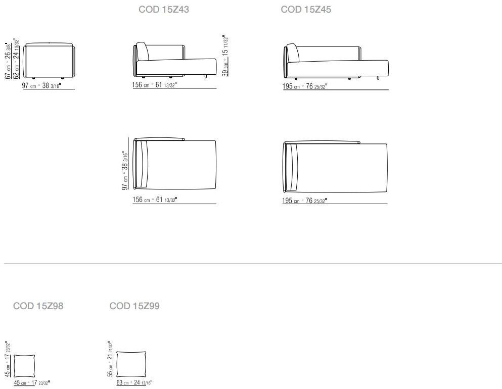 Flexform Дормез со съемным чехлом из ткани Edmond sun-id-1356390 - Вид №1
