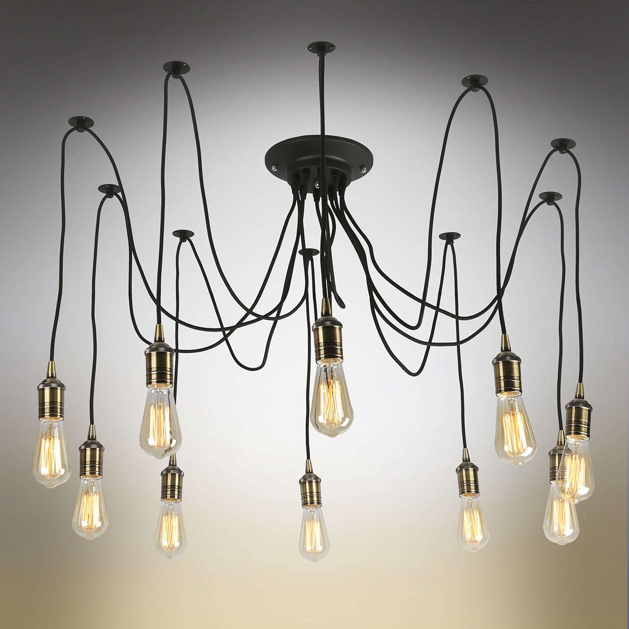 Подвесная люстра Omnilux OML-91203-10 OMNILUX ДИЗАЙНЕРСКИЕ 186464 Бронза  - Вид №1