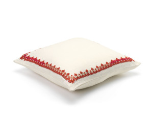 Льняная вышитая квадратная подушка