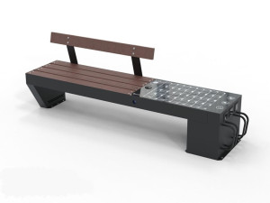 Скамья с USB-разъемом и беспроводной зарядкой